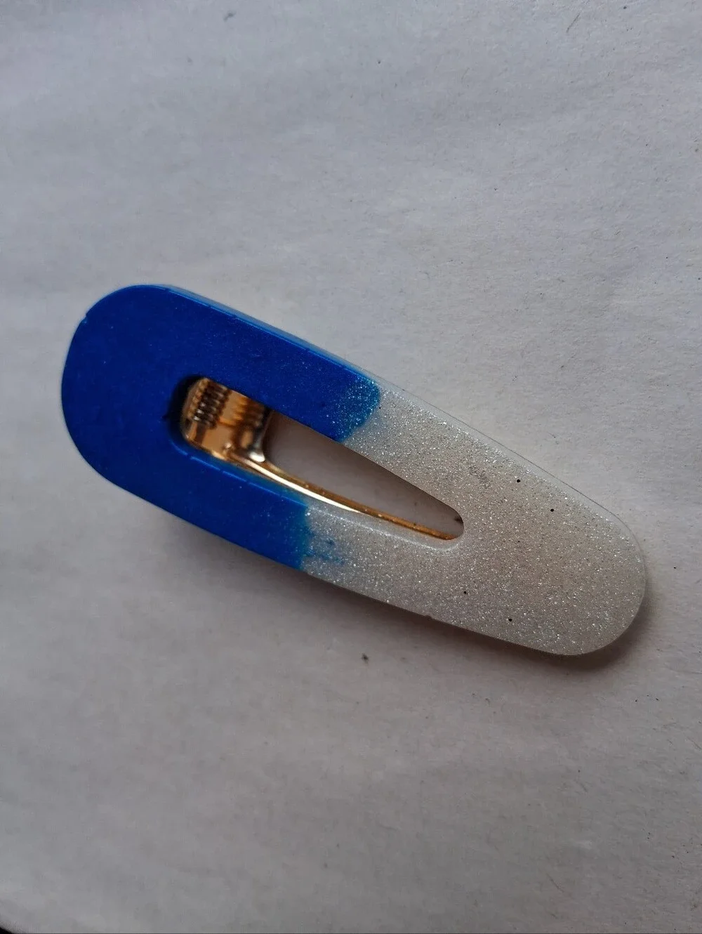 5/$25 Hand Crafted Blue to White Glitter Ombre Hair Clip